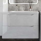 Style Line Тумба с раковиной Марелла 80 Люкс Plus антискрейтч подвесная белая